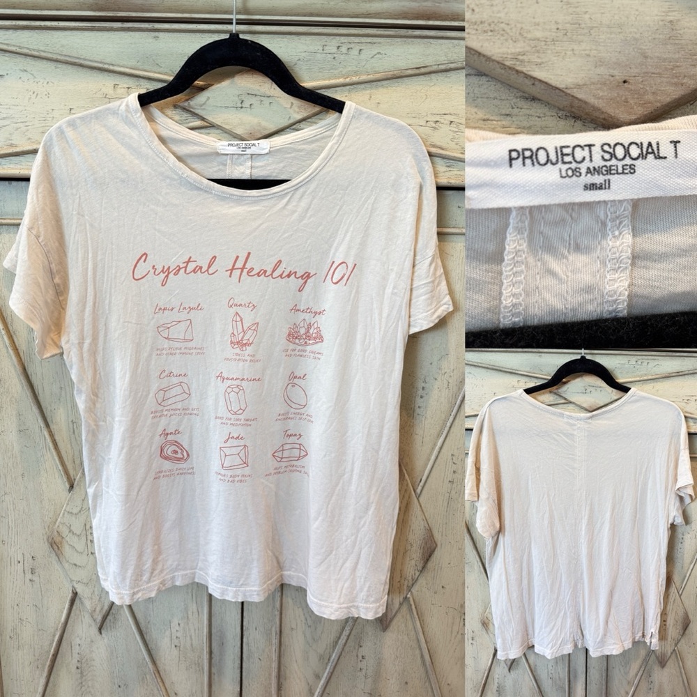 Project Social T Cream Crystal Healing Tee